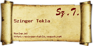 Szinger Tekla névjegykártya